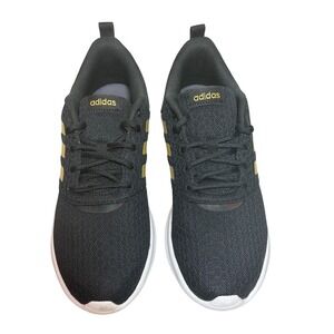 Adidas Cloudfoam Comfort Running Shoes Black Gold Kids Size‎ 9 Youth Athletic